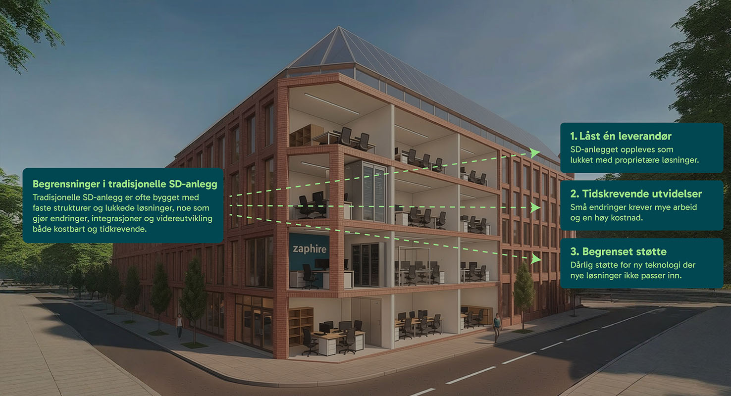 Begrensninger i tradisjonelle SD-anlegg